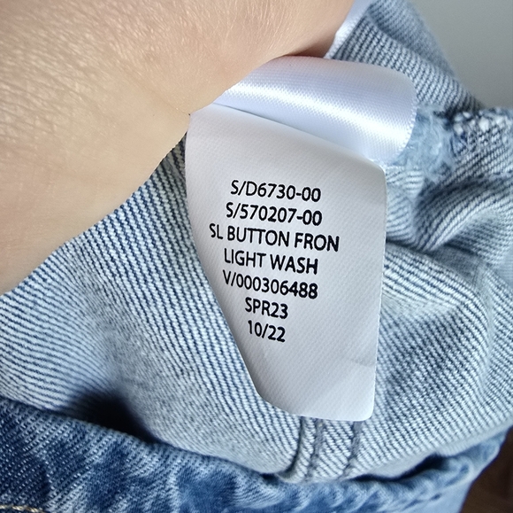 GAP, Button Front Denim Halter Medium Wash Blue Washwell Jean Dress, Size 18 - Picture 9 of 10